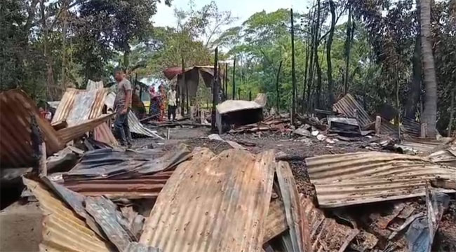 আগৈলঝাড়ায় ভয়াবহ অগ্নিকাণ্ডে তিন পরিবার সর্বস্বান্ত