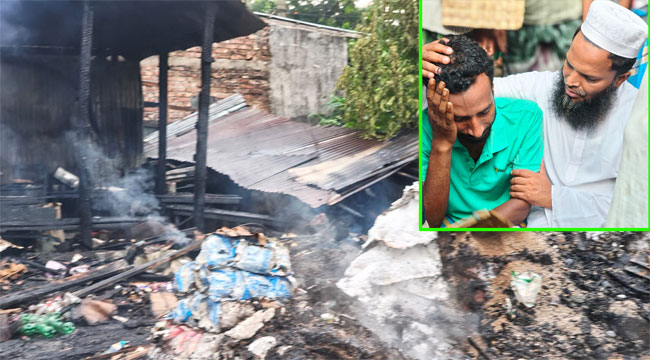 বোরহানউদ্দিনে গফুরগঞ্জ বাজারে ভয়াবহ অগ্নিকাণ্ড, পুড়ে গেছে ৭ দোকান