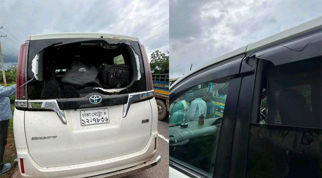 ২০ মিনিটের ব্যবধানে সিলেটে দ্বিতীয় দফায় এনসিপির গাড়িবহরে হামলা