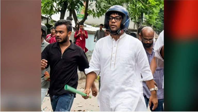 মাথায় হেলমেট, হাতে লাঠি, সংঘর্ষের নেতৃত্বে যুবদল নেতা নয়ন